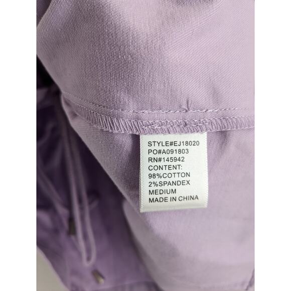 Eden Society Zip Up Jacket Purple M Cargo Military Stretchable Waist Zip Pocket - Picture 5 of 12